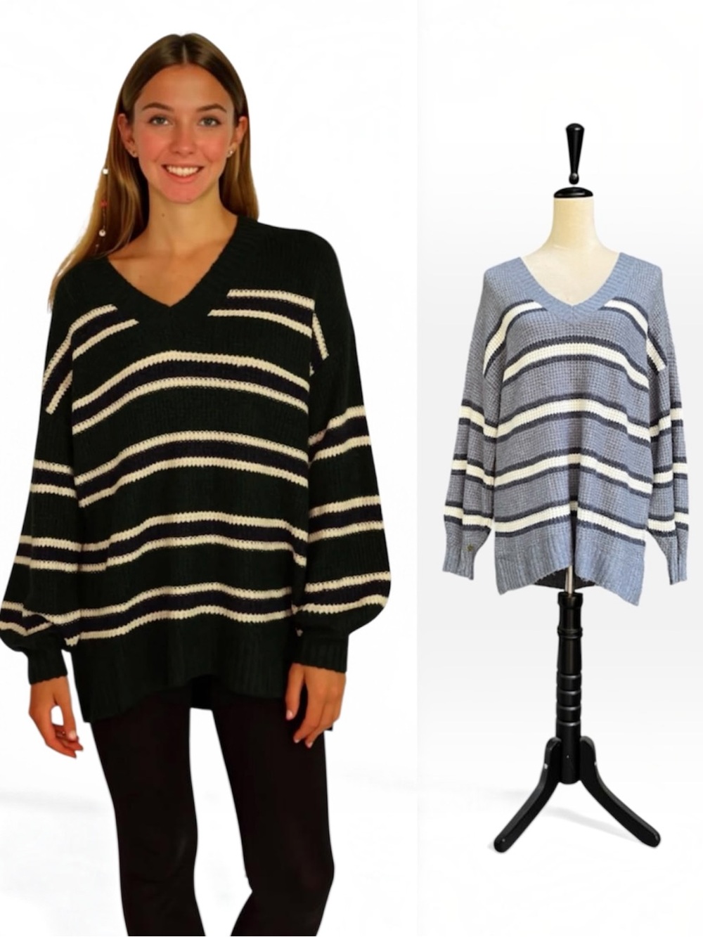 American Eagle Outfitters Stripe Pullover Sweater in Blue/White Women's Sz Sm
